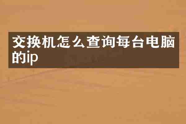 交换机怎么查询每台电脑的ip