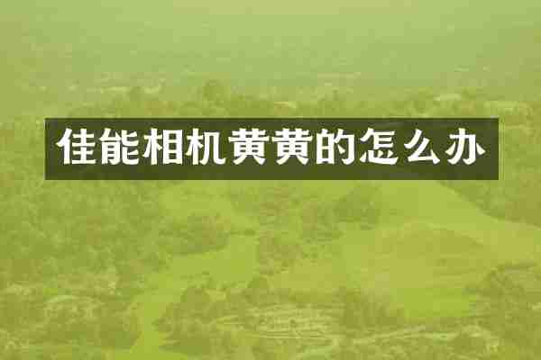 佳能相机黄黄的怎么办