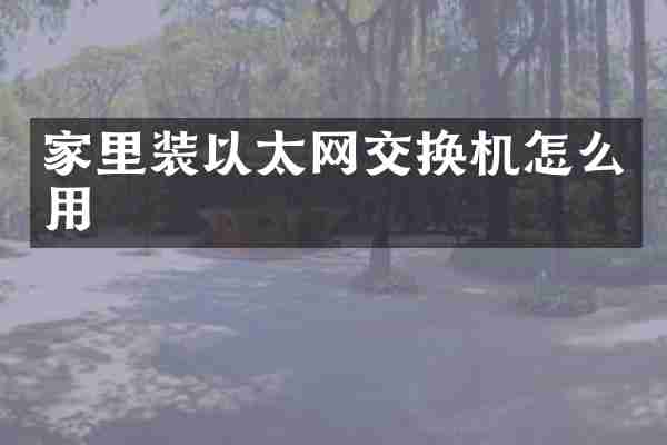 家里装以太网交换机怎么用
