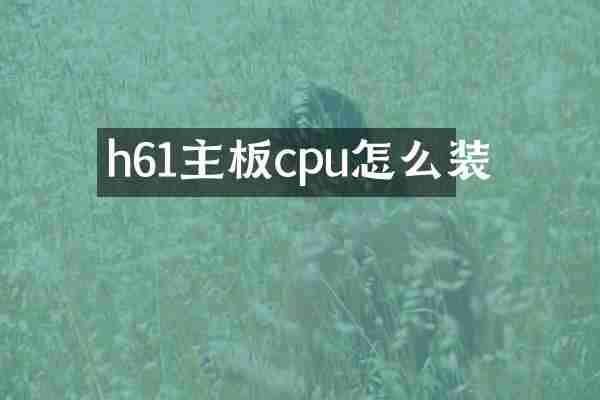 h61主板cpu怎么装