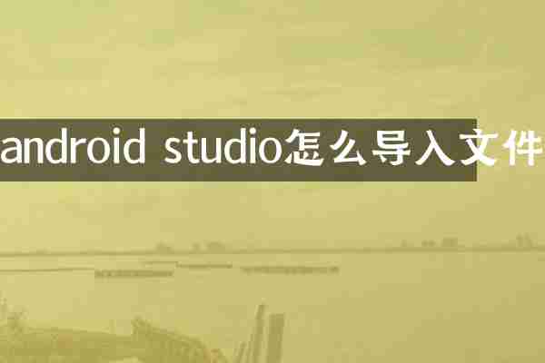 android studio怎么导入文件