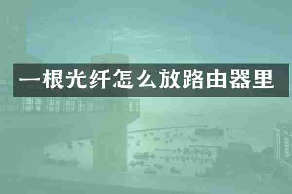 一根光纤怎么放路由器里