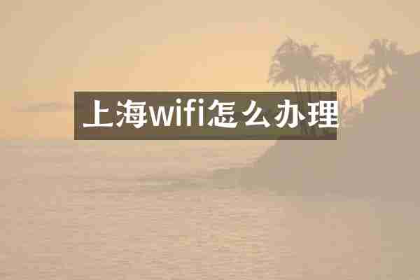 上海wifi怎么办理