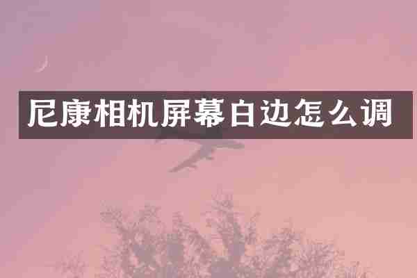 尼康相机屏幕白边怎么调