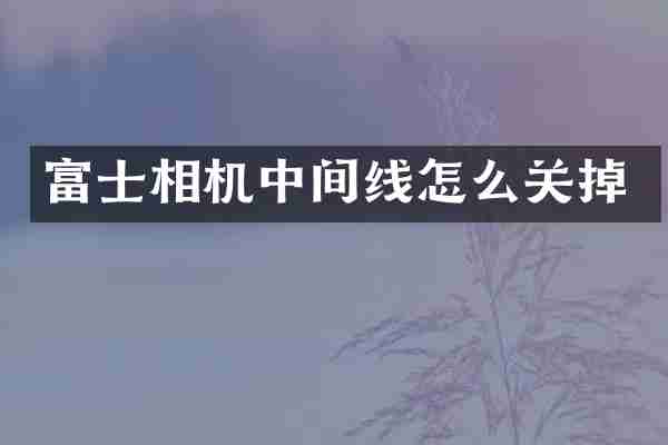 富士相机中间线怎么关掉