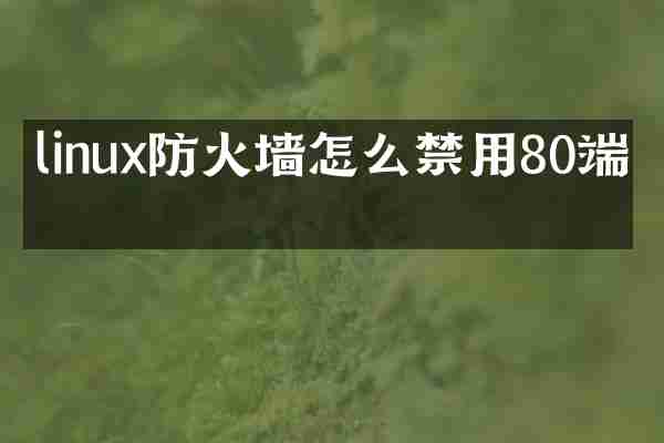 linux防火墙怎么禁用80端口