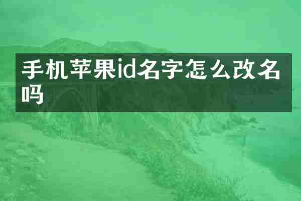 手机苹果id名字怎么改名字吗