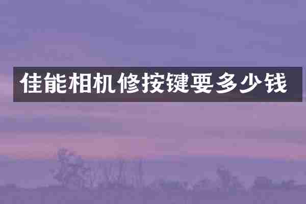 佳能相机修按键要多少钱