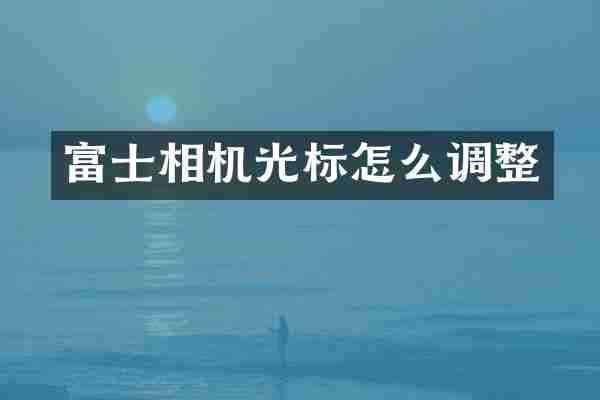 富士相机光标怎么调整