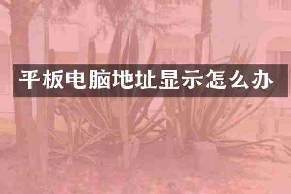 平板电脑地址显示怎么办