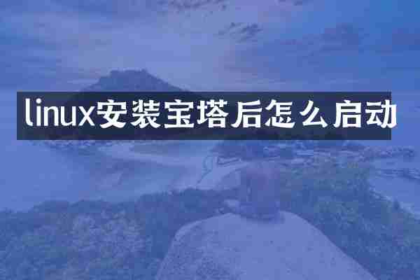 linux安装宝塔后怎么启动