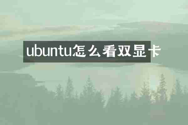 ubuntu怎么看双显卡