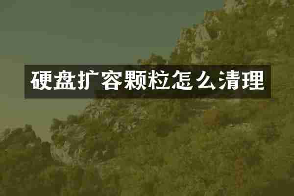 硬盘扩容颗粒怎么清理