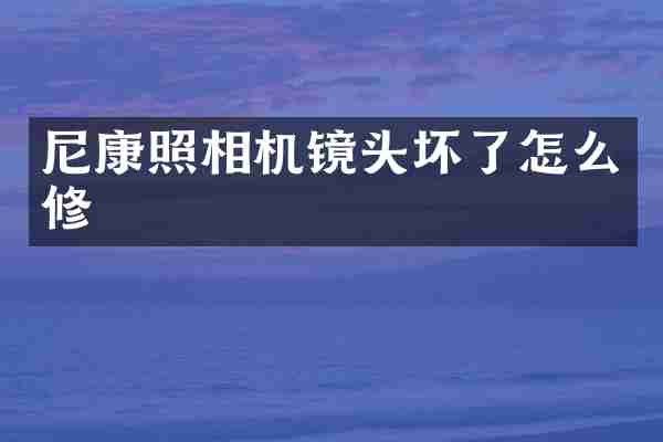 尼康照相机镜头坏了怎么修