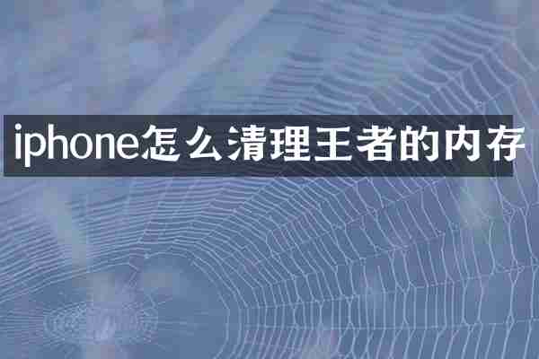 iphone怎么清理王者的内存