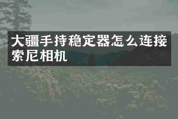 大疆手持稳定器怎么连接相机