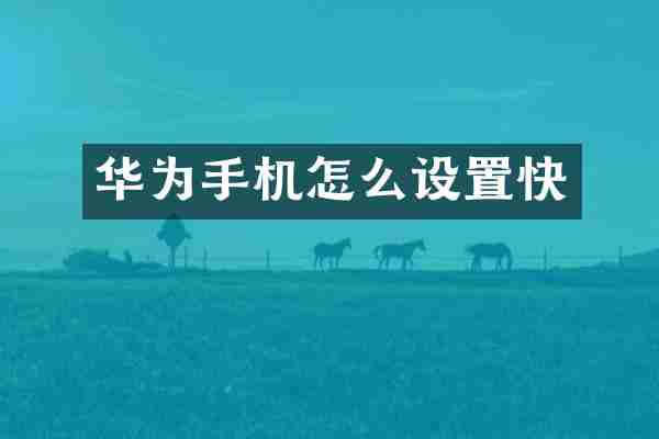 华为手机怎么设置快