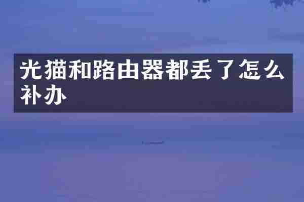 光猫和路由器都丢了怎么补办