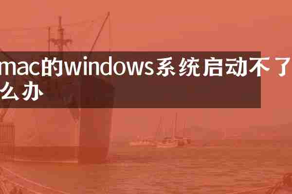 mac的windows系统启动不了怎么办