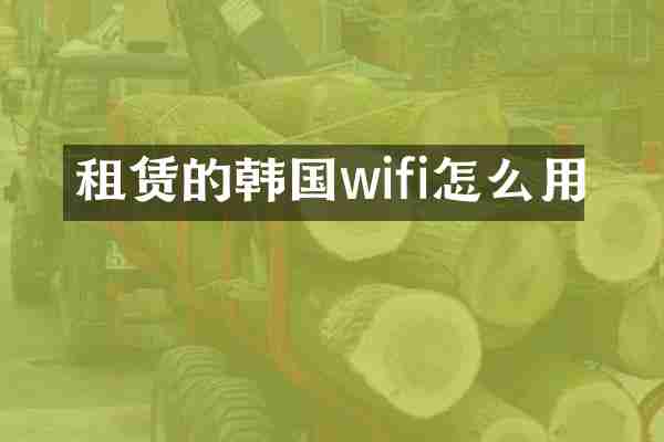 租赁的韩国wifi怎么用