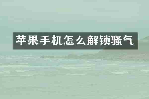 苹果手机怎么解锁气