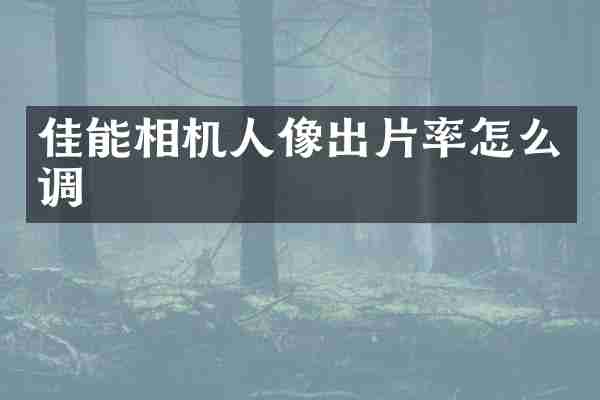 佳能相机人像出片率怎么调