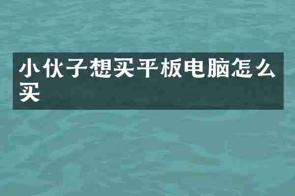 小伙子想买平板电脑怎么买