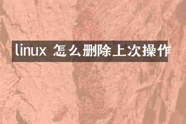 linux 怎么删除上次操作