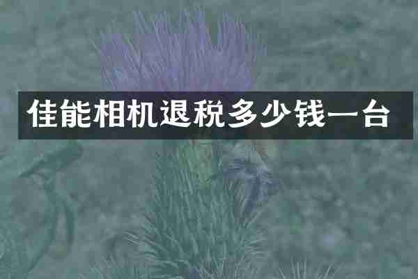 佳能相机退税多少钱一台