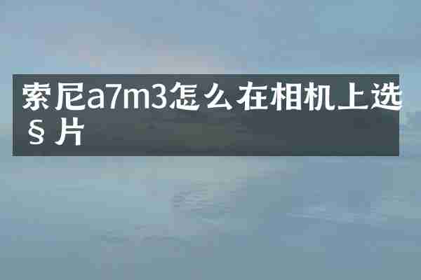 a7m3怎么在相机上选照片