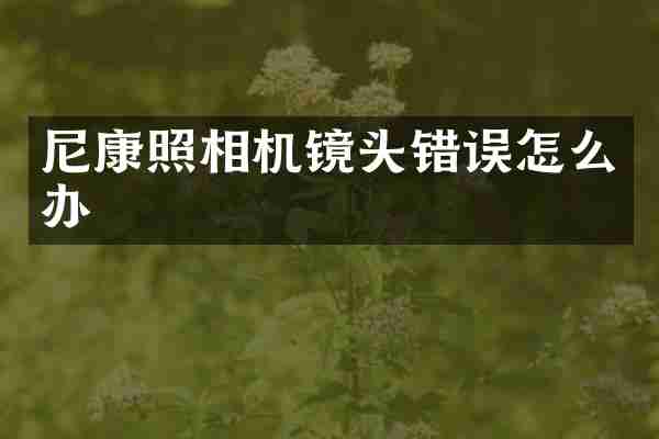 尼康照相机镜头错误怎么办