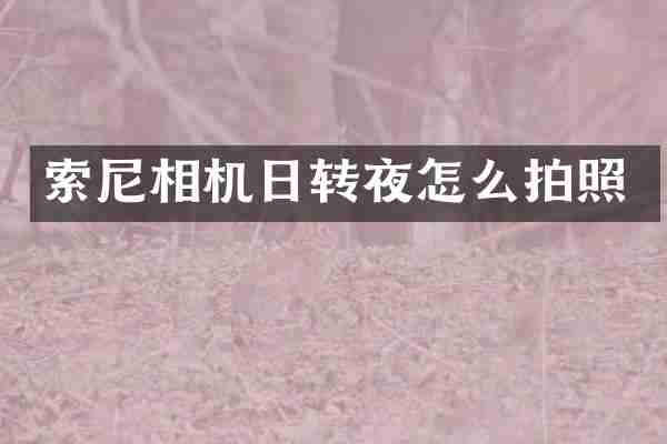 相机日转夜怎么拍照
