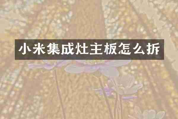 小米集成灶主板怎么拆