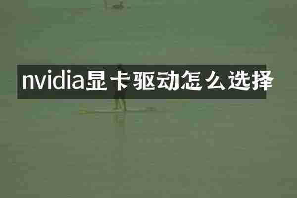 nvidia显卡驱动怎么选择