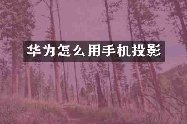 华为怎么用手机投影