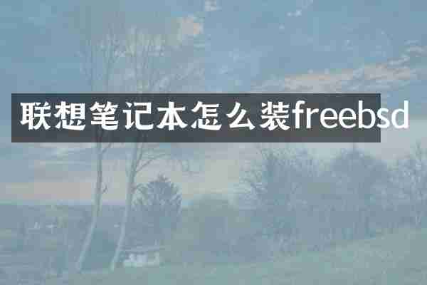 联想笔记本怎么装freebsd
