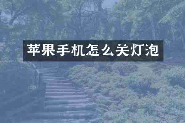 苹果手机怎么关灯泡
