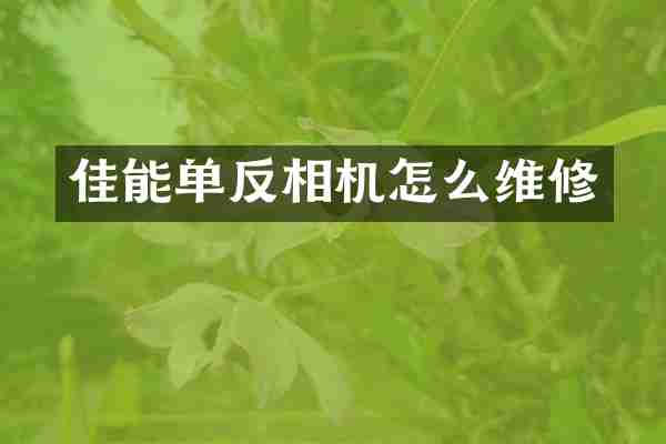佳能单反相机怎么维修