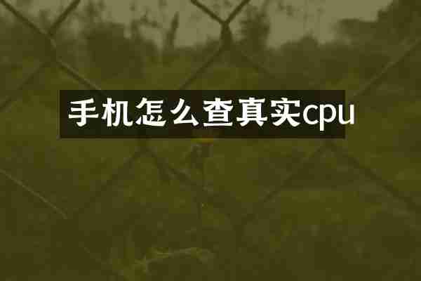 手机怎么查真实cpu