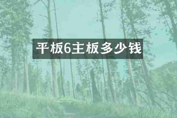 平板6主板多少钱