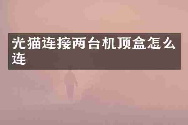 光猫连接两台机顶盒怎么连