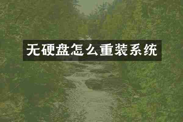 无硬盘怎么重装系统