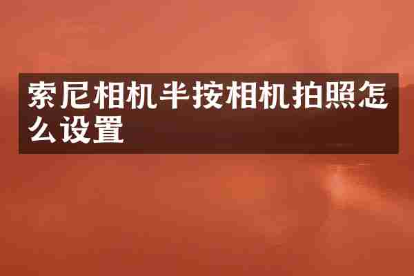 相机半按相机拍照怎么设置