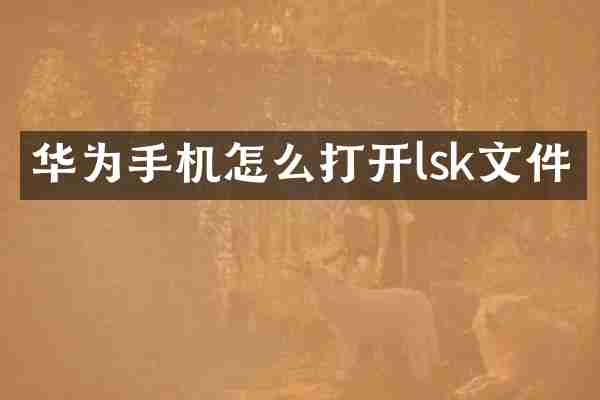 华为手机怎么打开lsk文件