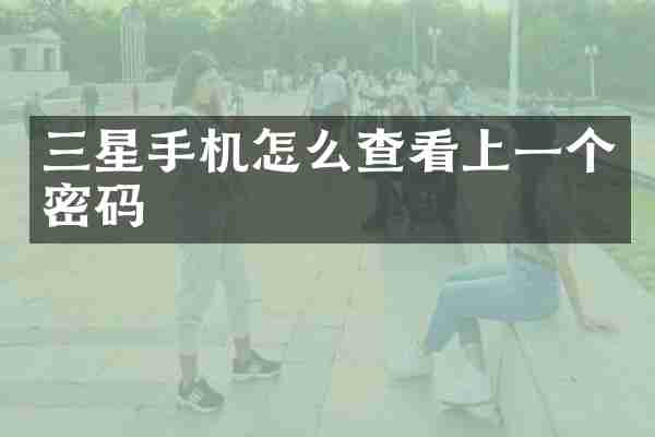 三星手机怎么查看上一个密码