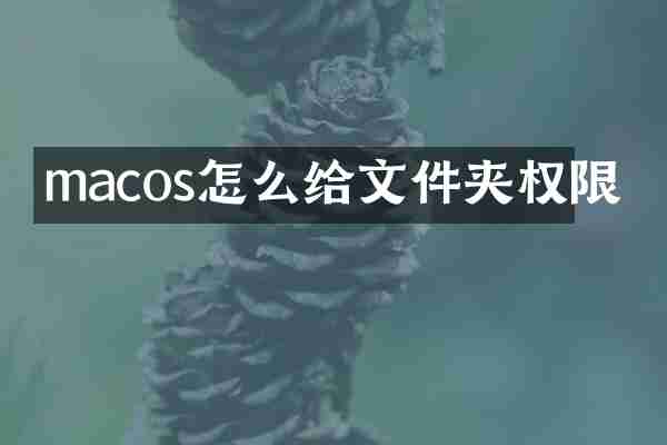 macos怎么给文件夹权限