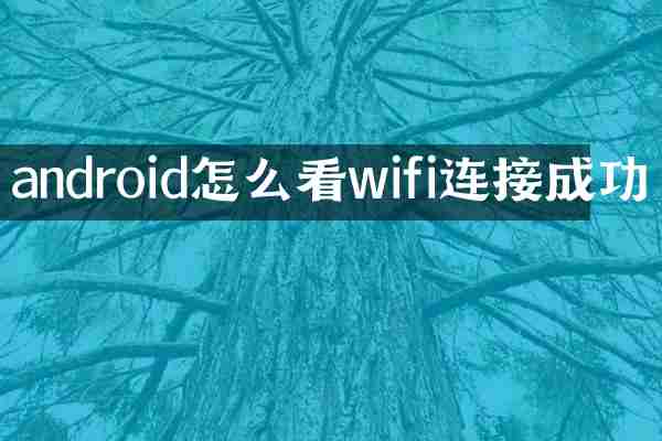 android怎么看wifi连接成功