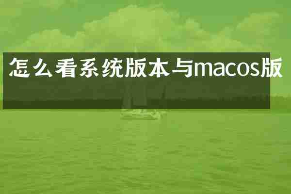 怎么看系统版本与macos版本