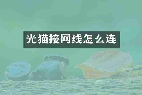 光猫接网线怎么连