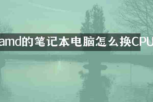 amd的笔记本电脑怎么换CPU